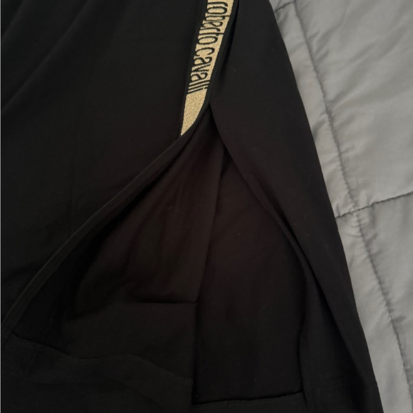 Roberto Cavalli Black Skirt with Gold Logo Detail - Picture 3 of 5